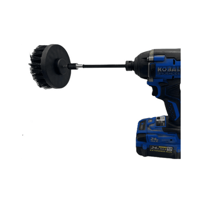Diamond Shine 5-Piece Drill Brush Cleaning Set – Hard Bristles – Power Scrubber Attachments for Grout, Tile, Brick, Concrete, Sinks & More – Fits All Drills – Includes Extension Rod