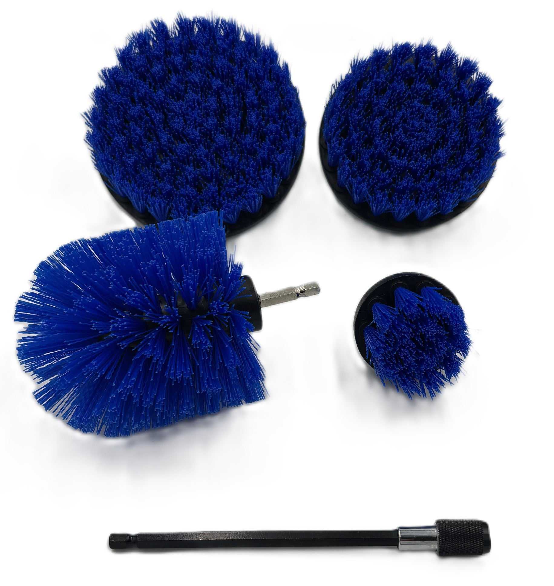 Diamond Shine 5-Piece Medium Bristle Drill Brush Cleaning Set – Power Scrubber Attachments for Tile, Grout, Sinks, Tubs, Carpets, and Outdoor Surfaces – Fits All Drills – Includes 6