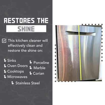 Kitchen Cleaner 10oz - Glass Cooktop Cleaner, Stainless Steel