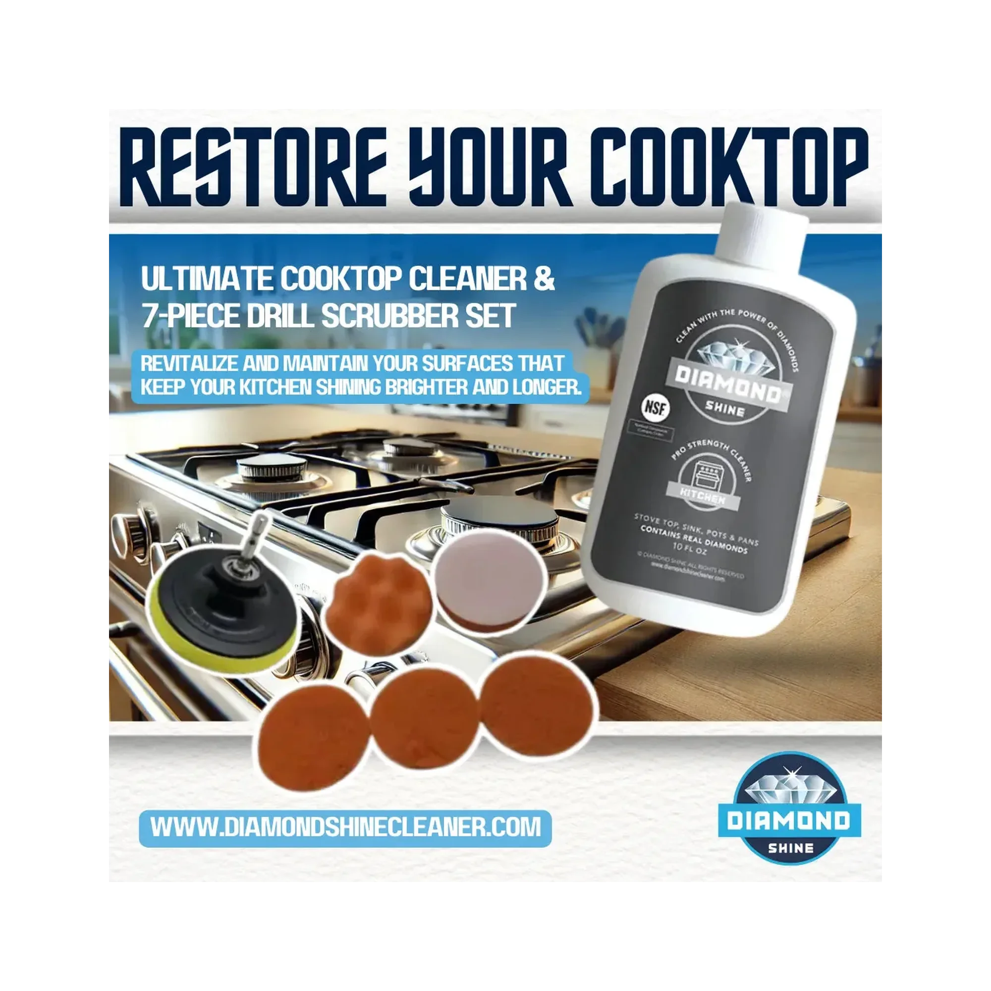 Ultimate Cooktop Cleaner & 7-Piece Drill Scrubber Set