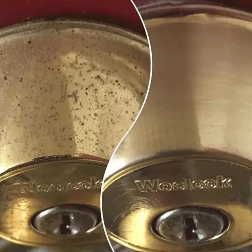 cleaner removes rust from brass