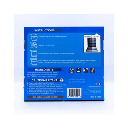 Diamond Shine Dishwasher Cleaner Tablets – 24 Count (1 Year Supply) – Deep Cleaning & Deodorizing Formula – Removes Limescale, Grease & Odors – Septic Safe & Compatible with All Dishwashers