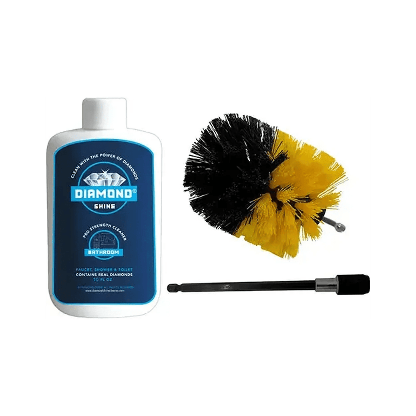 Diamond Shine Bathroom Cleaner & 3.5"Drill Brush & 6" Extension