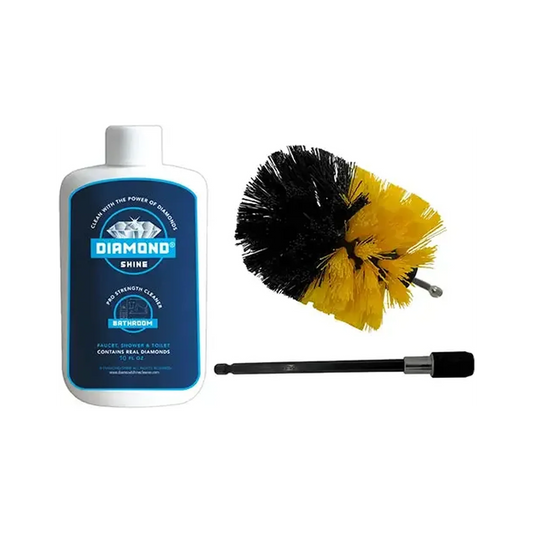 Diamond Shine Bathroom Cleaner & 3.5"Drill Brush & 6" Extension