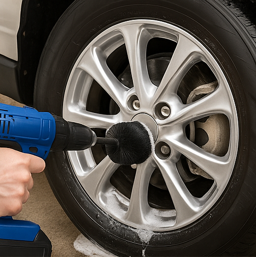 Diamond Shine 5-Piece Drill Brush Cleaning Set – Hard Bristles – Power Scrubber Attachments for Grout, Tile, Brick, Concrete, Sinks & More – Fits All Drills – Includes Extension Rod