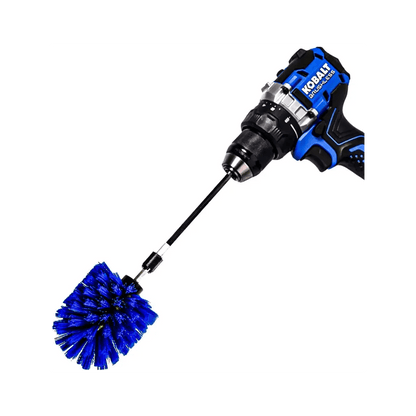 Diamond Shine 5-Piece Medium Bristle Drill Brush Cleaning Set – Power Scrubber Attachments for Tile, Grout, Sinks, Tubs, Carpets, and Outdoor Surfaces – Fits All Drills – Includes 6" Extension Rod
