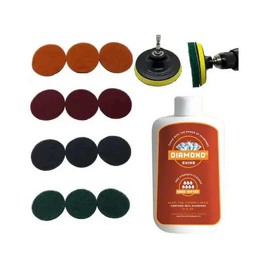 Diamond Shine 14-Piece Drill Brush Set & Hard Water Cleaner