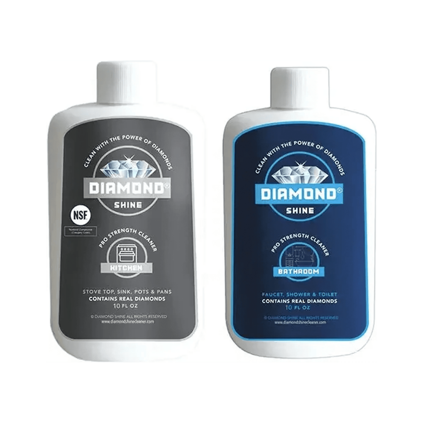Diamond Shine Combo - Bathroom & Kitchen Cleaners - Glass, Sink, Faucet