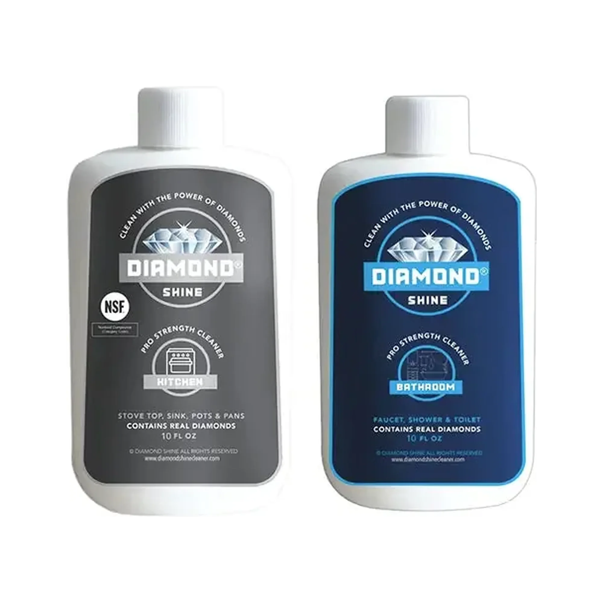 Diamond Shine Combo - Bathroom & Kitchen Cleaners - Glass, Sink, Faucet