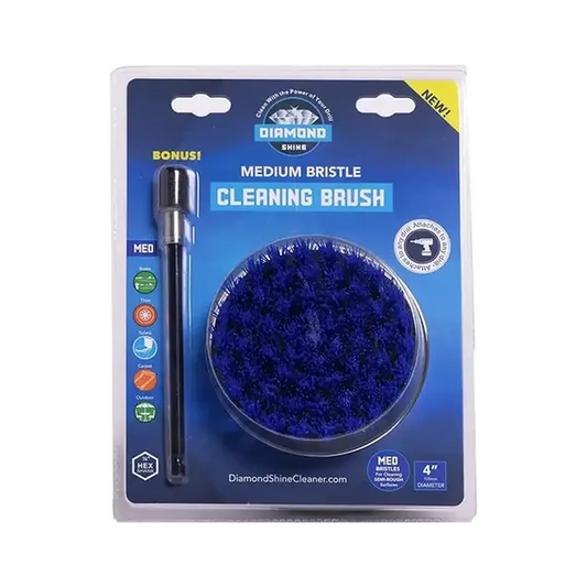 Diamond Shine 4"Drill Brush & 6" Extension - Medium Bristle