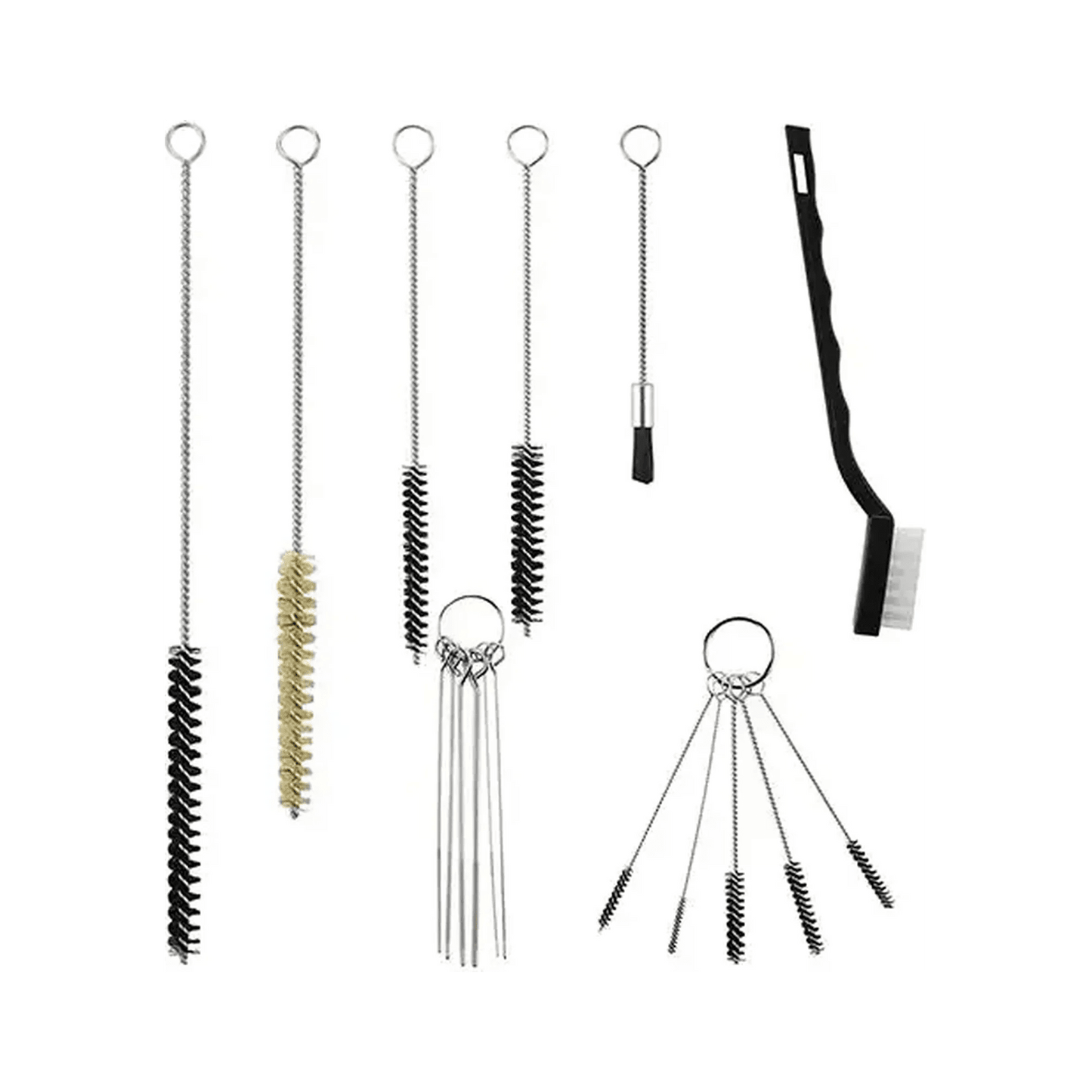 Diamond Shine 17-Piece Nylon Mini Cleaning Brush Set - Nozzle & Tube