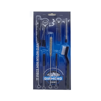 Diamond Shine 17-Piece Nylon Mini Cleaning Brush Set - Nozzle & Tube