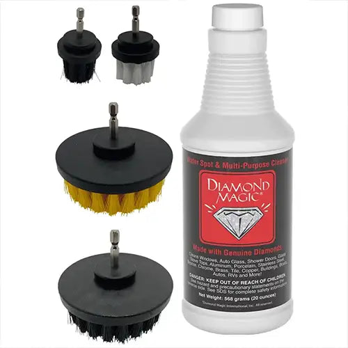 Diamond Shine professional hard water build up remover and drill brush sets