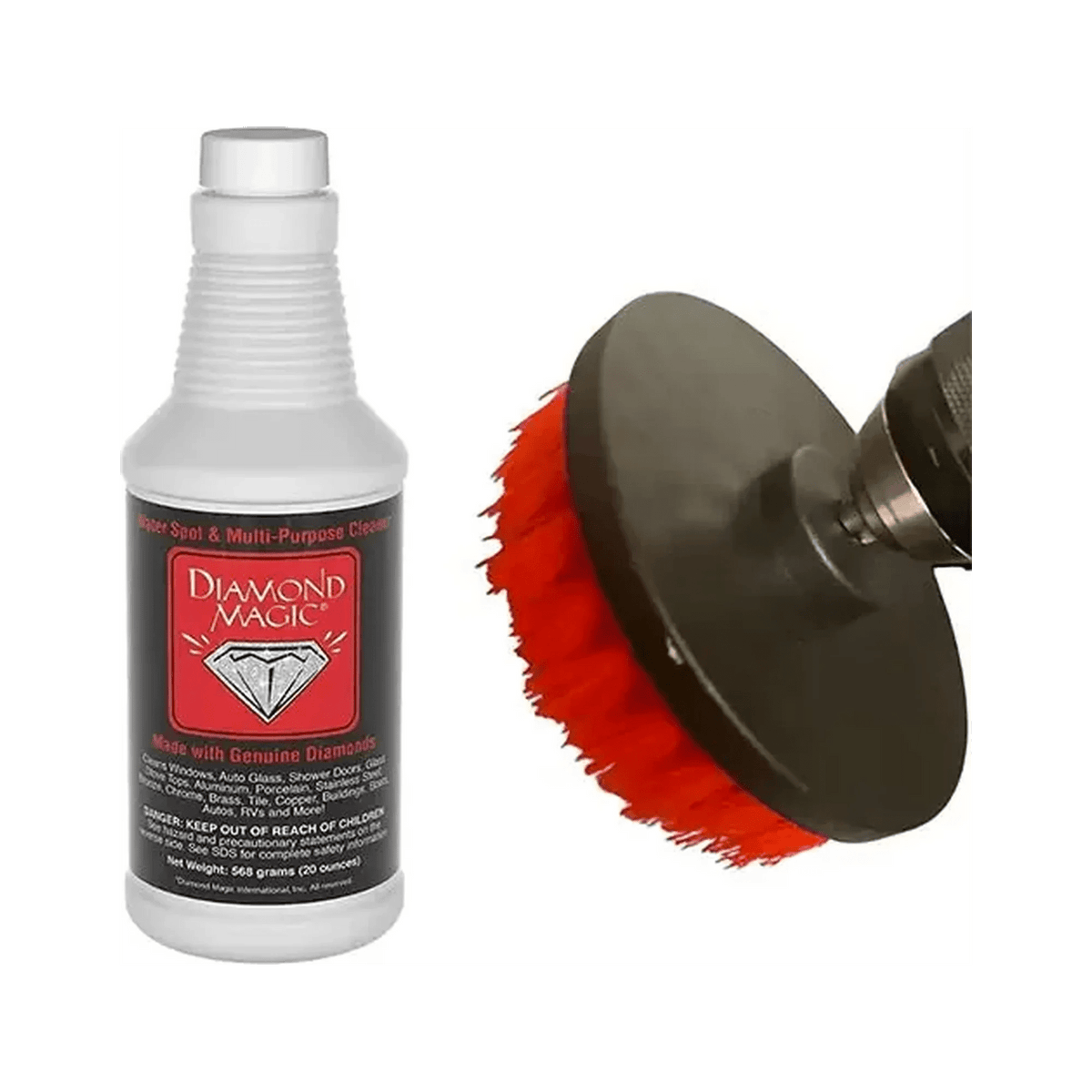 Diamond Magic 20oz & Drill Brush Combo Pack - Lime, Calcium, Rust