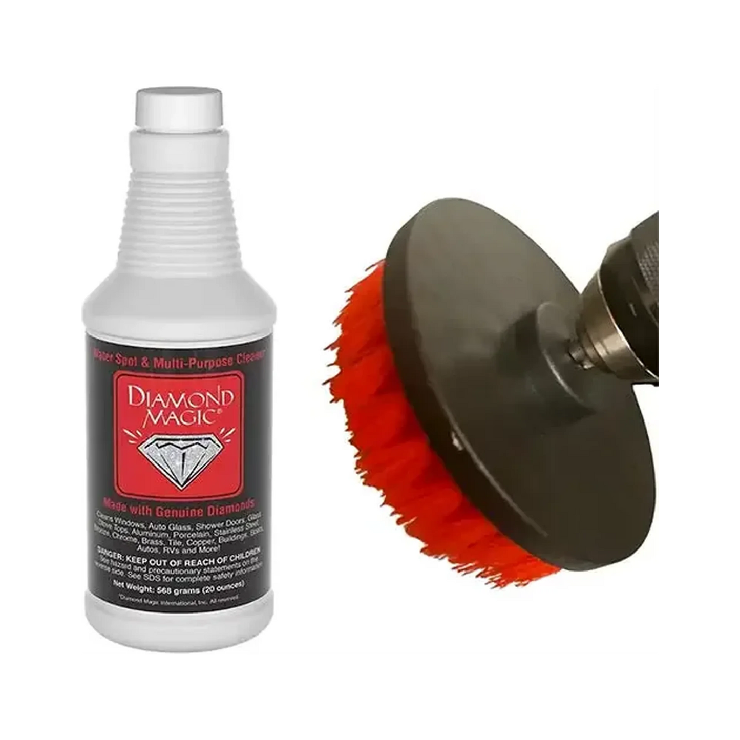 Diamond Magic 20oz & Drill Brush Combo Pack - Lime, Calcium, Rust