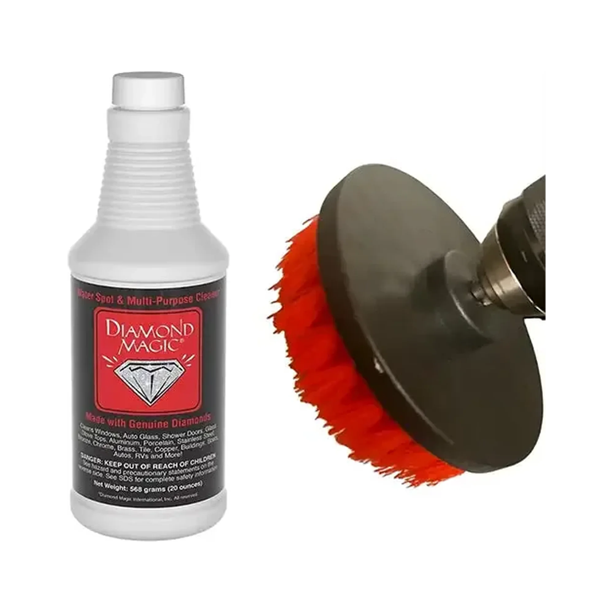 Diamond Magic 20oz & Drill Brush Combo Pack - Lime, Calcium, Rust