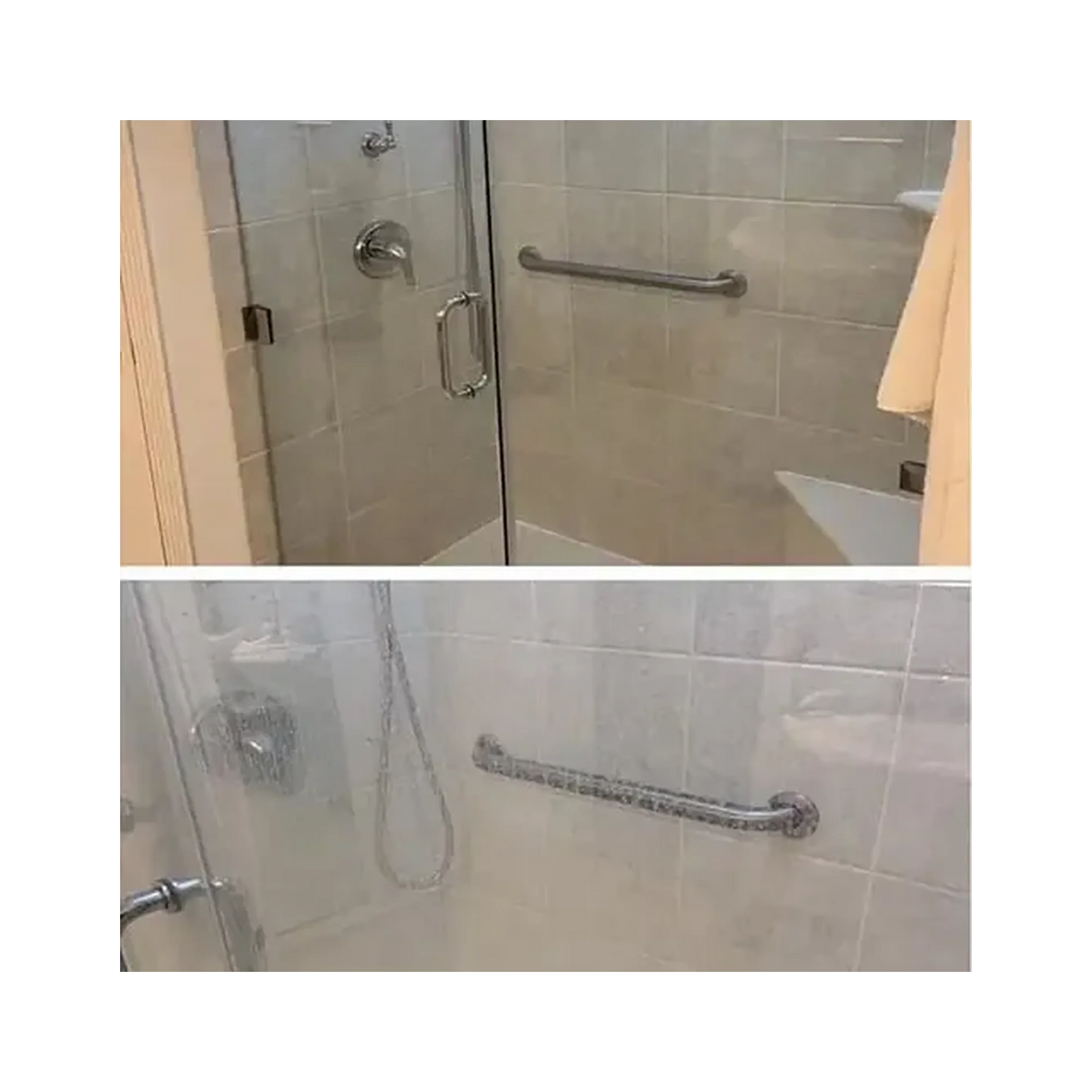 Shower door hard water cleaner