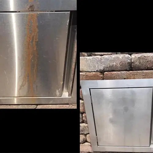 professional cleaner removes rust from metal