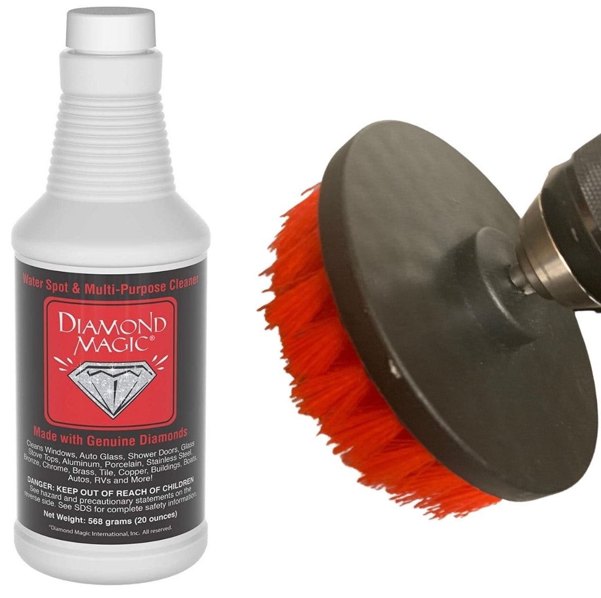 Diamond Shine Shower & Tub Cleaner / Drill Brush Combo Set