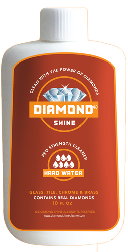 Diamond Shine Hard Water is a professional cleaner designed to clean all of your hard water stains. Great on glass windows, tile, chrome and brass. 