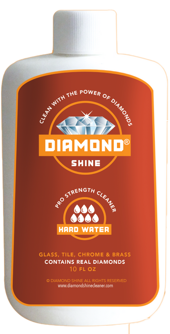 Diamond Shine Hard Water is a professional cleaner designed to clean all of your hard water stains. Great on glass windows, tile, chrome and brass. 